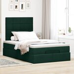 vidaXL Cadre de lit ottoman avec matelas vert foncé 120x200 cm velours