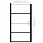 vidaXL Porte de douche Verre trempé 81x195 cm Noir