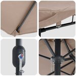 vidaXL Parasol de jardin Taupe 385 x 209 x 244 cm Polyester