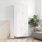vidaXL Buffet haut Blanc 69 5x34x180 cm Bois d'ingénierie