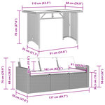 vidaXL Ensemble à manger de jardin et coussins 2 Pièces beige poly rotin