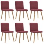 vidaXL Chaises à manger lot de 6 rouge bordeaux tissu