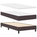 vidaXL Lit à ressorts avec matelas Marron foncé 190 x 140 cm Polyester