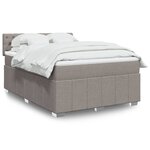 vidaXL Sommier à lattes de lit avec matelas Taupe 140x190 cm Tissu
