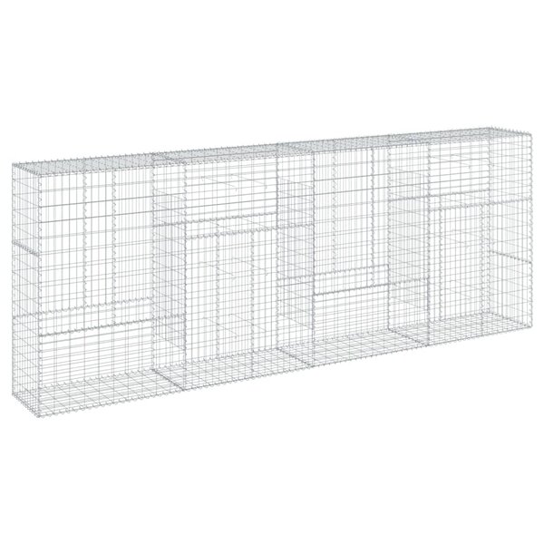 vidaXL Panier gabion avec couvercle 400x50x150 cm fer galvanisé