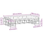 vidaXL Ensemble de canapés d'extérieur 10 pc Blanc et crème