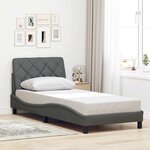 vidaXL Cadre de lit sans matelas gris foncé 90x190 cm tissu