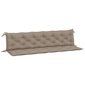 vidaXL Coussins de banc jardin lot de 2 taupe 200x50x7 cm tissu Oxford