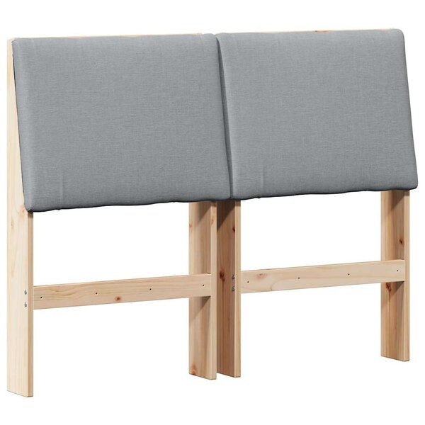 vidaXL Tête de lit capitonnée Gris clair 120 cm Pin massif