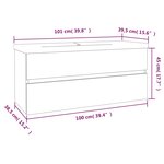 vidaXL Meuble lavabo avec bassin intégré Chêne fumé Bois d'ingénierie