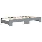vidaXL Lit de jour avec gigogne et tiroirs gris clair 90x190 cm tissu