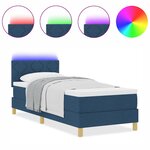 vidaXL Lit à ressorts avec matelas et LED bleu 80x200 cm tissu