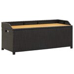 vidaXL Banc de rangement de jardin 120 cm Résine tressée Noir