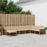 vidaXL Ensemble de canapés d'extérieur 8 pc Naturel et Beige