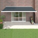 vidaXL Auvent rétractable anthracite 5x3 m tissu et aluminium