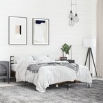 vidaXL Cadre de lit sans matelas chêne fumé 135x190 cm