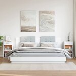 vidaXL Tables de chevet 2 Pièces blanc 35x34x65 cm bois d'ingénierie