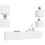 vidaXL Ensemble de meubles TV 6 Pièces Blanc Bois d'ingénierie