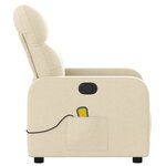 vidaXL Fauteuil inclinable de massage crème tissu