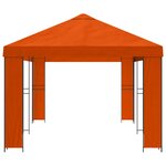 vidaXL Abri de jardin 6 x 3 m Orange Polyester et Acier 190 gsm