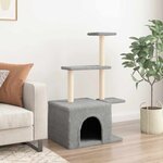 vidaXL Arbre à chat avec griffoirs en sisal gris clair 110 cm