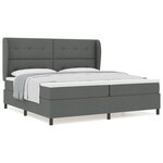 Lit box spring vidaXL avec matelas en gris foncé  200x200 cm en tissu