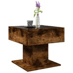 vidaXL Table basse avec LED chêne fumé 50x50x45 cm bois d'ingénierie