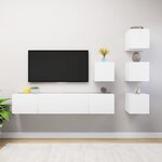 vidaXL Ensemble de meuble TV 6 Pièces Blanc Bois d'ingénierie
