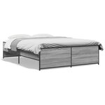 vidaXL Cadre de lit sonoma gris 120x190 cm bois d'ingénierie et métal