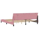 vidaXL Cadre de lit avec lumières LED rose 200x200 cm velours