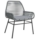 vidaXL Ensemble à manger jardin coussins 7 Pièces gris poly rotin verre