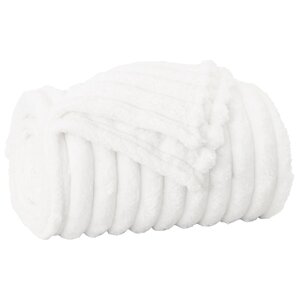 vidaXL Jeté Blanc 240 x 220 cm Toison