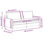 vidaXL Canapé Noir 196 x 81 x 87 5 cm Tissu
