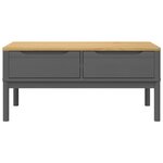 vidaXL Table basse FLORO gris 99x55 5x45 cm bois massif de pin