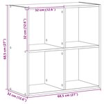 vidaXL Bibliothèque chêne artisanal 68 5x32x68 5 cm bois d'ingénierie
