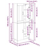 vidaXL Haut Armoire Chêne artisanal 69 5 x 34 x 180 cm