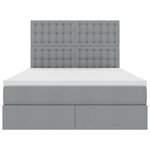 vidaXL Lit avec rangement et LED Gris clair 140 x 200 cm Polyester