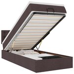 vidaXL Lit ottoman avec matelas marron foncé 90x200 cm tissu