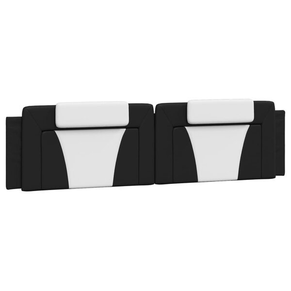 vidaXL Coussin de tête de lit Viana noir et blanc 193 cm similicuir