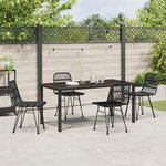 vidaXL Ensemble de Salle à Manger de Jardin 5 Pièces Noir Poly Rattan