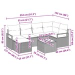 vidaXL Ensemble de Canapés 7 Pièces Marron polyrotin