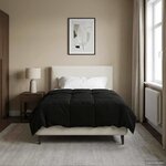 vidaXL Duvet complet toute l'année Noir 140 x 200 cm Microfibre