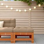 vidaXL Repose-pieds de jardin Pin massif Pin brun ciré
