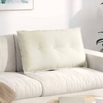 vidaXL Coussin de Dos Crème 80 x 50 cm Tissu en velours côtelé