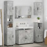 vidaXL Ensemble de mobilier de salle de bain 5 Pièces Gris béton