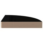 323889 vidaXL Floating Corner Shelf High Gloss Black 25x25x3 8 cm MDF
