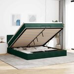 vidaXL Cadre de lit ottoman avec matelas vert foncé 200x200 cm velours