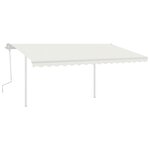 vidaXL Auvent manuel rétractable avec LED 4x3 5 m Crème
