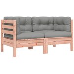 vidaXL Canapé d'angle de jardin avec coussins 2Pièces bois massif douglas