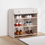vidaXL Armoire à chaussures avec housse Blanc 79x40x80 cm  Tissu